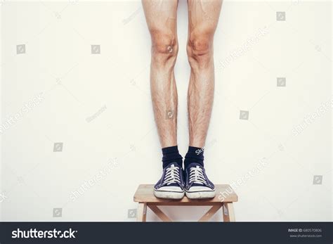 Male Hairy Legs Skinny Legs Guy Foto Stock 680570806 Shutterstock