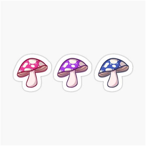 Bi Pride Mushrooms Sticker For Sale By Raindropdoodles Redbubble