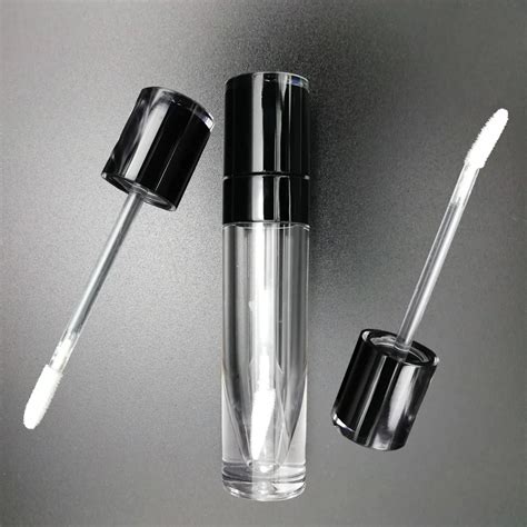 Empty Lip Gloss Tubes Round Clear Lipgloss Tube Black Lip Gloss Tube