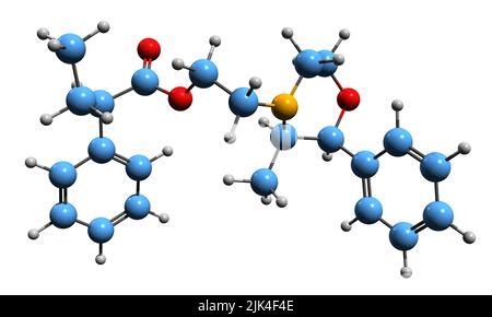 3D image of Phenmetrazine skeletal formula - molecular chemical structure of stimulant drug ...