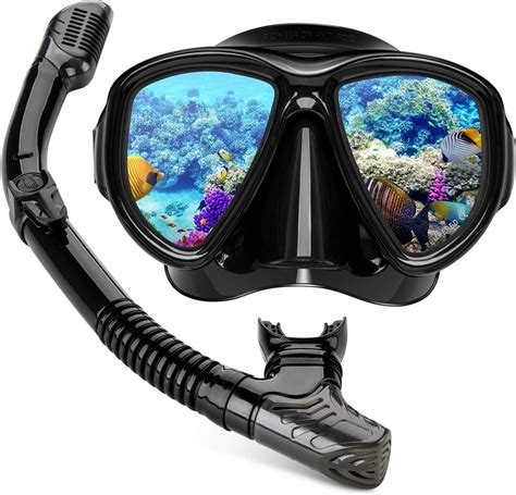 Diving Mask Hiearcool Diving Goggles Snorkel Set For