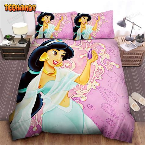 Disney Princess Jasmine And Handheld Mirror Spread Comforter Bedding Sets