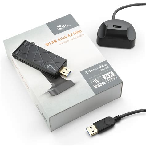 WLAN USB-Stick 1200 MBit/s (600 MBit/s @ 2,4 GHz) - CSL AX1800 + USB ...