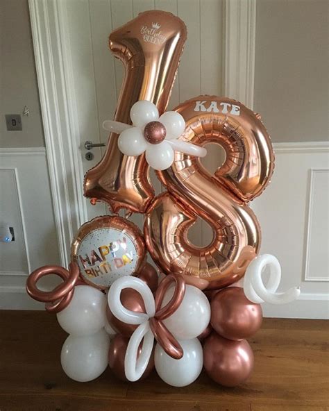 Rose Gold Theme 18th Birthday Balloon Bouquet