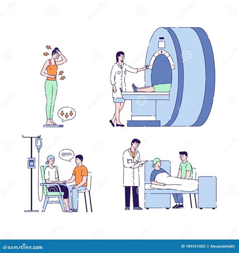 Oncology Vector Illustration. Symptom Disease. Medical Examination. Treatment Cancer. Palliative ...