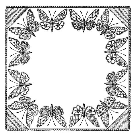 Butterfly Border Clip Art Black And White