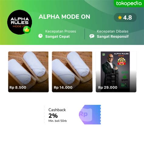 Toko ALPHA MODE ON Online Produk Lengkap Harga Terbaik Tokopedia