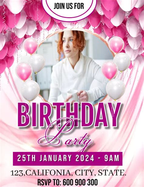 Birthday Party Invitation Flyer Design Template Postermywall