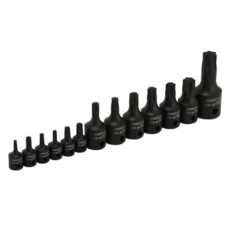 Torx Impact Socket 13pc Pro Set Star Bit Wrench 14 38 12 Drive T10 T60