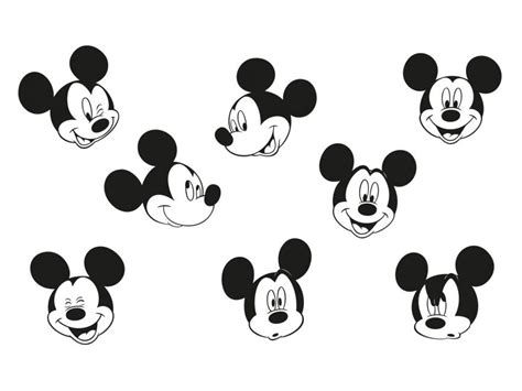 Mickey Mouse Heads Vector PNG vector in SVG, PDF, AI, CDR format