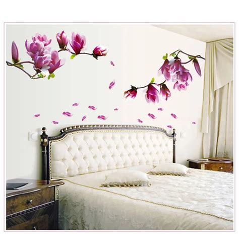 2PCS Removable Wall Stickers Wall Art Flower Vinilos Paredes Home ...