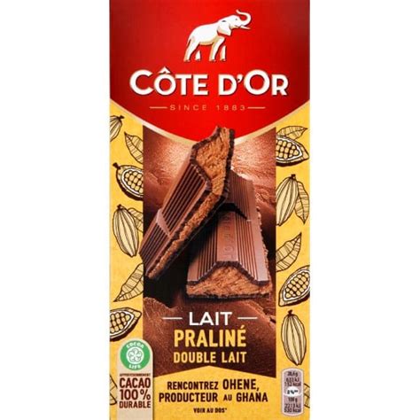 Côte d Or Chocolat au lait praliné double lait Monoprix fr