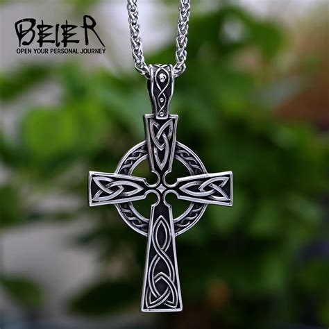 Beier A O Inoxid Vel Valknut Celtic Cruz Pingente Para Homens Moda