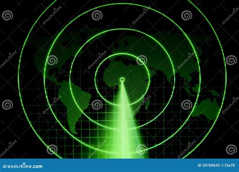 Green Radar Screen And World Map Vector Illustration Cartoondealer