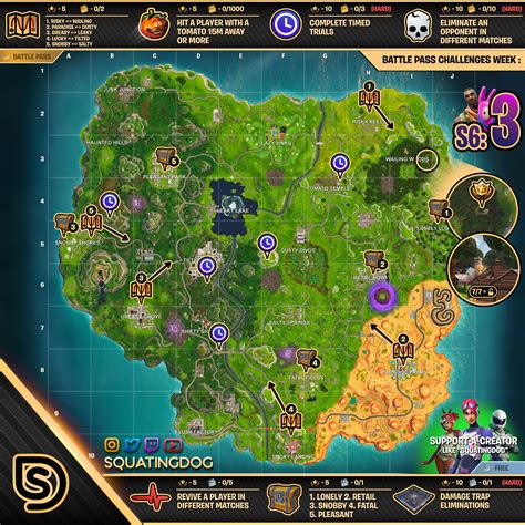 Fortnite Season 6 Week 3 Challenges List Cheat Sheet Locations