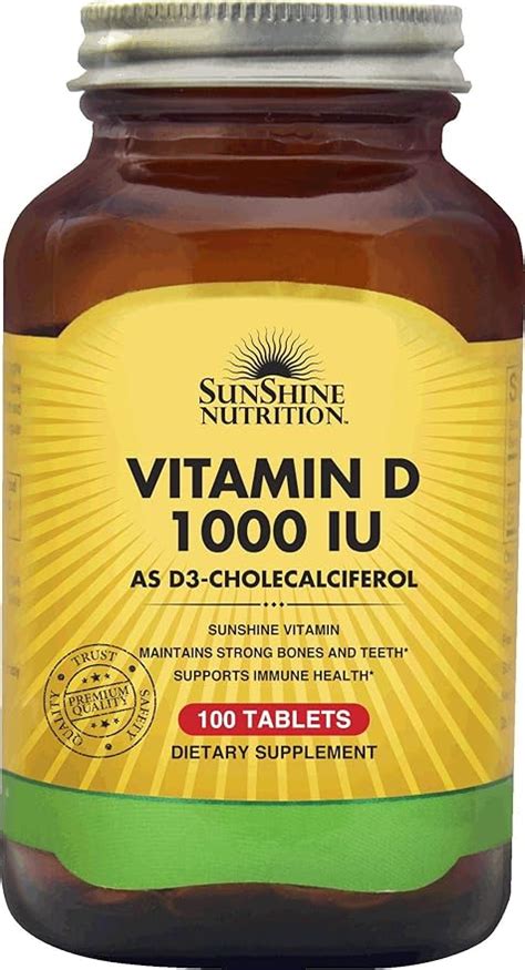 SUNSHINE NUTRITION Vitamin D 1000 Iu 100 Tablets Buy Online At Best