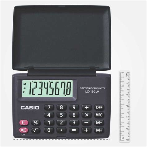 Calculadora Casio Portatil 8 Digitos Display Regular Con Tapa LC 160LV BK