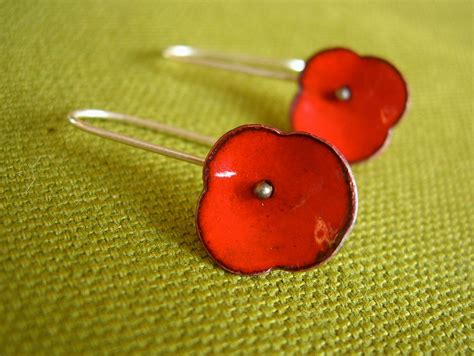 Poppy Earrings By Concerteenie On Etsy Tel Sarma Tak Seramik G M