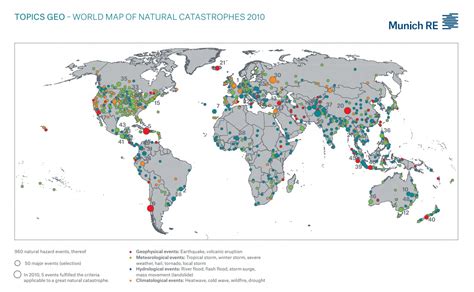 World Map Of Natural Catastrophes For 2010 Simcenter