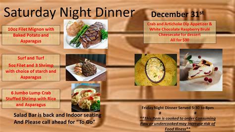 New Years Eve Dinner Menu