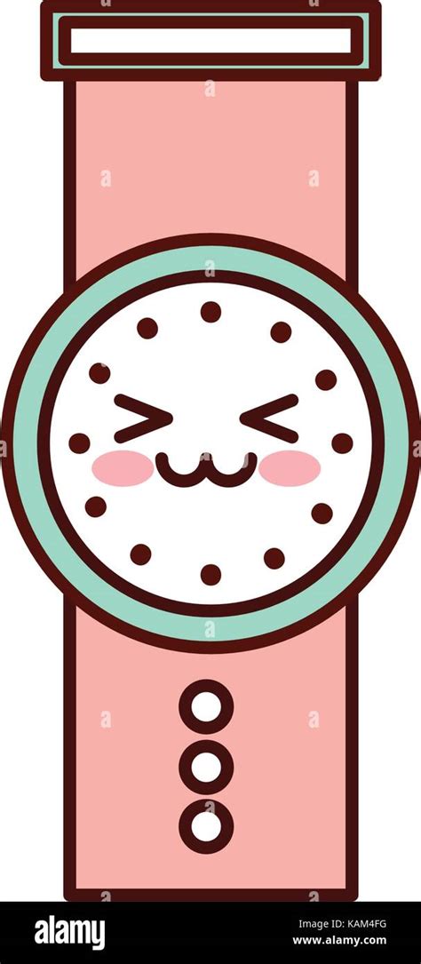 Kawaii Mano Tiempo Watch Cartoon De Negocios Imagen Vector De Stock Alamy