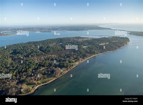 An Aerial View Of Brownsea Island Dorset Brownsea Island Sits In The