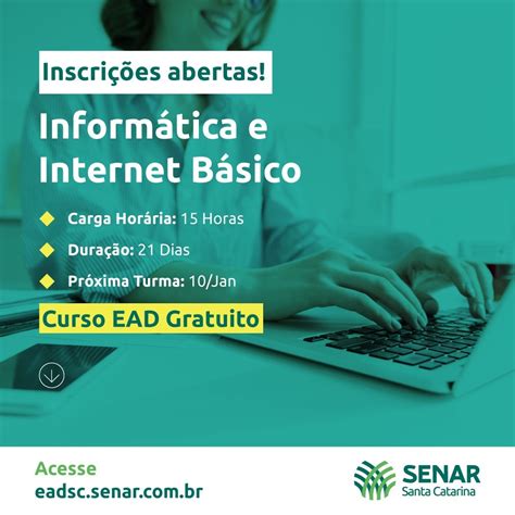 Portal de Educação a Distância do Senar SC está as inscrições