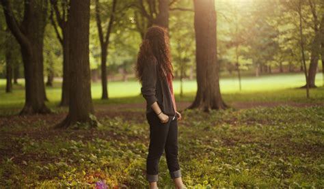 Download Wallpaper Autumn Grass Leaves Girl The Sun Trees Nature