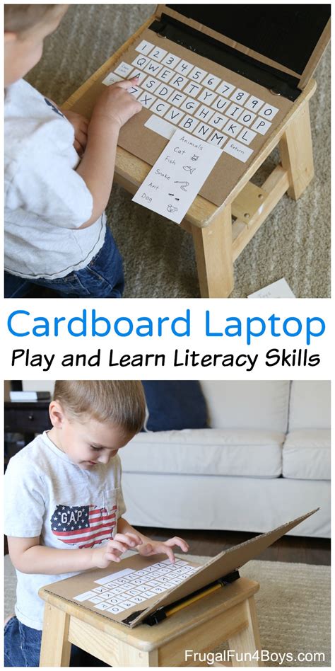 Literacy Learning With A Cardboard Laptop Frugal Fun For Boys And Girls