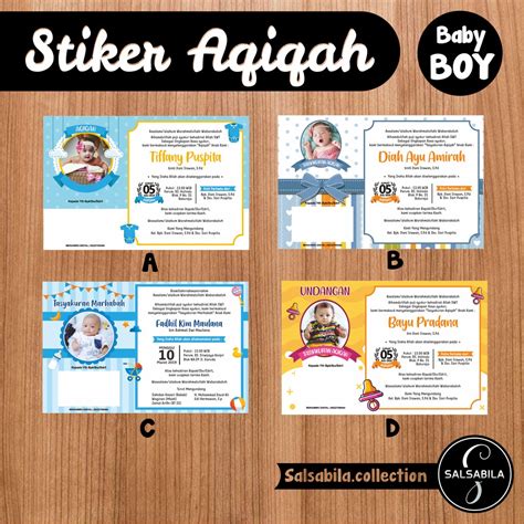 Jual 1 Hari Jadi STIKER AQIQOH BABY BOY STICKER AQIQAH Kartu