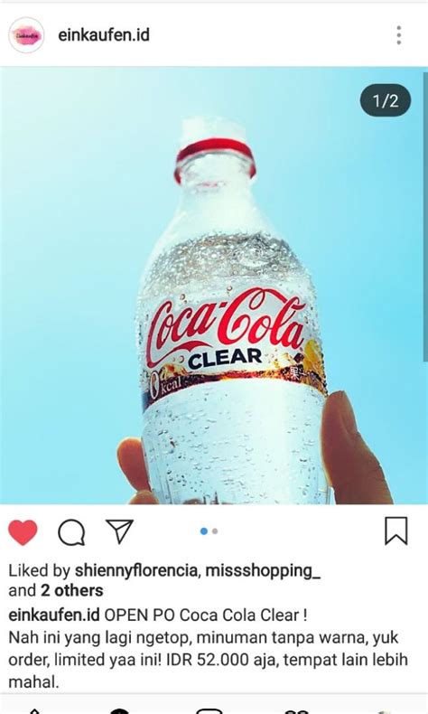 COCA COLA CLEAR Makanan Minuman Minuman Tidak Beralkohol Di Carousell