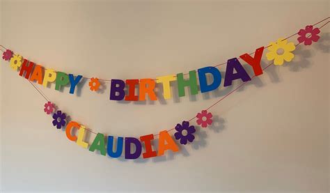 Personalised Happy Birthday Bunting in Rainbow Colours | Etsy