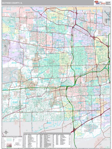 Dupage County Il Wall Map Premium Style By Marketmaps