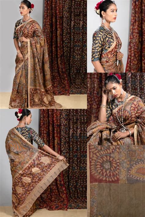 Pin On Hastlekh Pen Kalamkari Saree