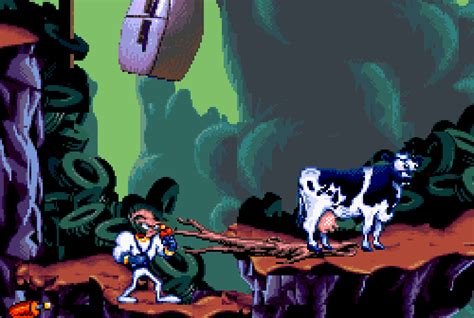 Earthworm Jim Cow Launched  Find And Share On Giphy