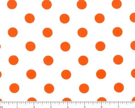 White And Orange Polka Dot Cotton Fabric By FabricsByDad On Etsy