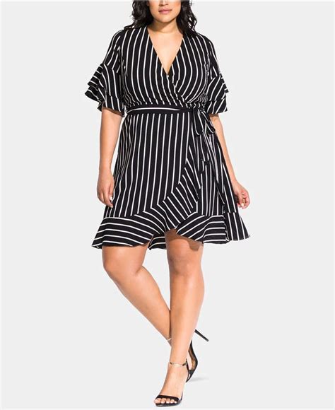 City Chic Trendy Plus Size Striped Wrap Dress Trendy Plus Size Clothing