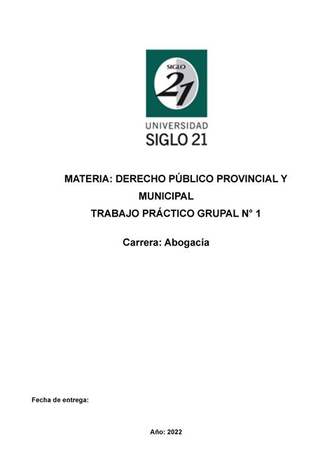 TP 1 Derecho Publico Provincial Y Municipal 2022 MATERIA DERECHO