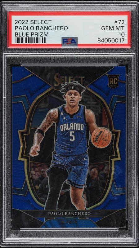 2022 Select Concourse Blue Prizm Paolo Banchero ROOKIE 72 PSA 10 GEM