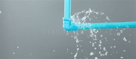 Leaking Water From Blue Pvc Plastic Pipe Under Sink Drain Leak Water