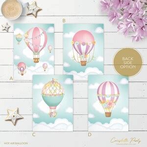 Hot Air Balloon Invitation Editable Up Up Away Baby Shower Digital