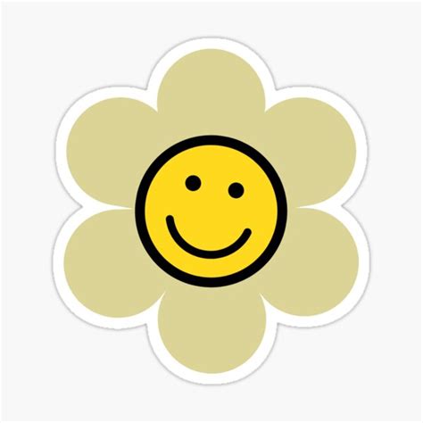 Smiley Flower Nude Sticker By Crownyart Redbubble