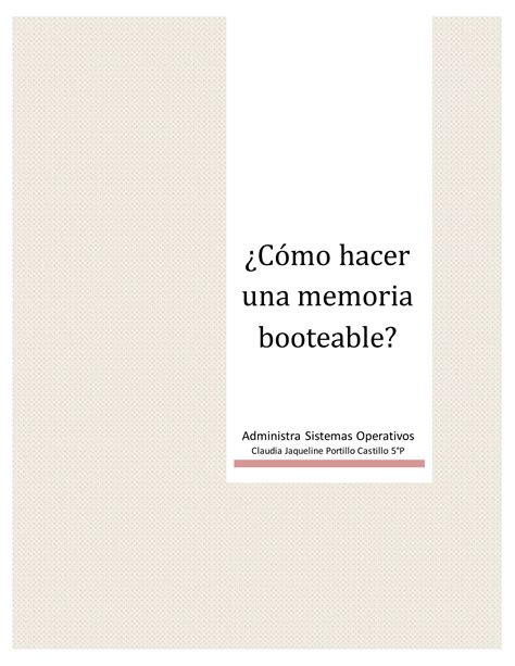 Cómo hacer un USB booteable PDF