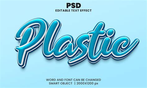 Efeito De Texto Edit Vel Em D De Pl Stico Psd Premium Plano De