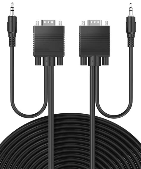 Buy Fosmon 50 Ft Vgasvgauxga Monitor Cable With 35mm Audio Jack