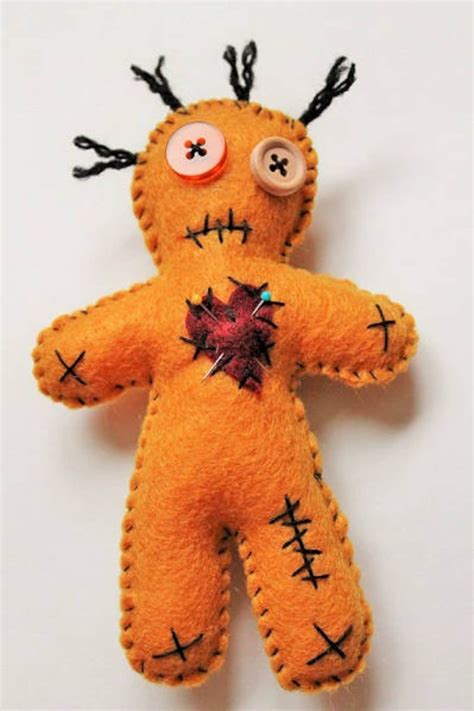 Voo Doo Doll Golden Voodoo Doll Voodoo Plush Handmade Felt Etsy