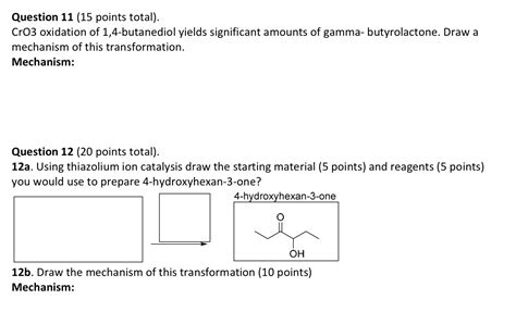 Solved Question 11 (15 points total). Cro3 oxidation of | Chegg.com