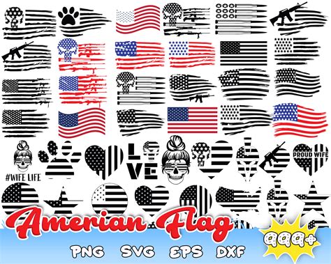 American Flag Svg For Cricut and Silhouette, USA Flag Cut Fi - Inspire ...