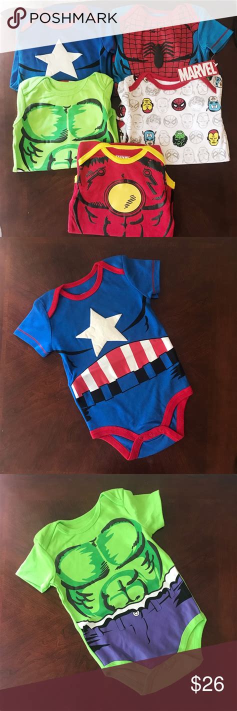 Marvel | 5 Onesie lot 6-9 month Baby Clothes | Trendy baby clothes ...