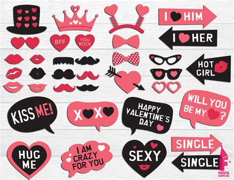 Valentine S Day Photo Booth Props